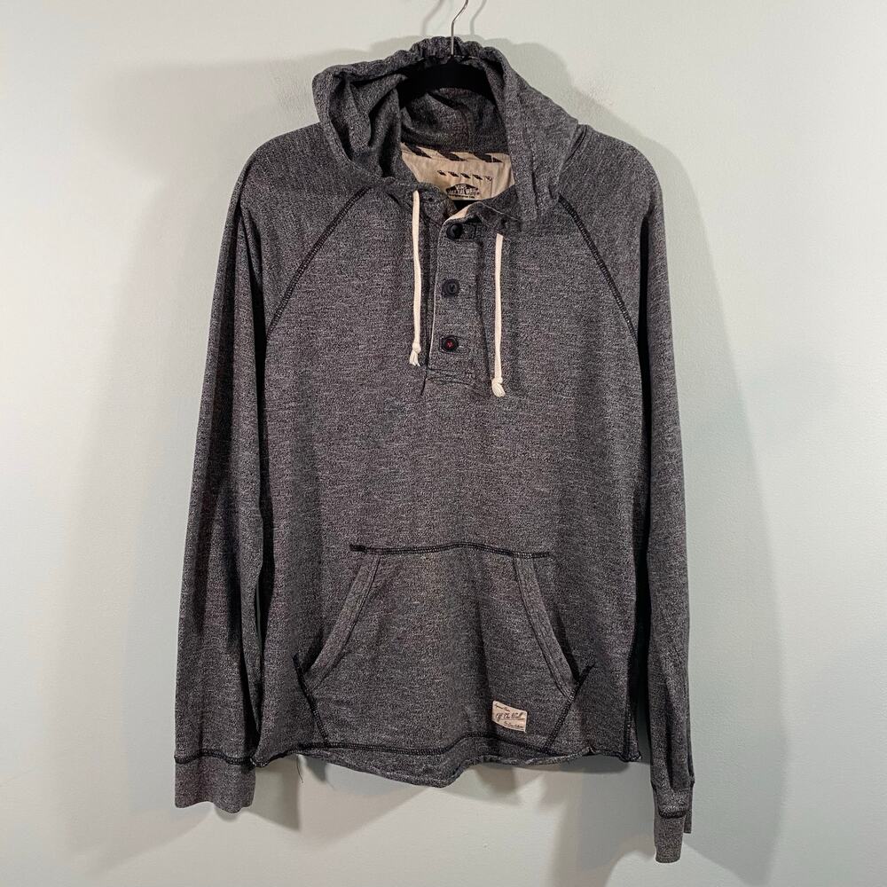 Vans Men Dark Grey Henley Pullover Hoodie Size M